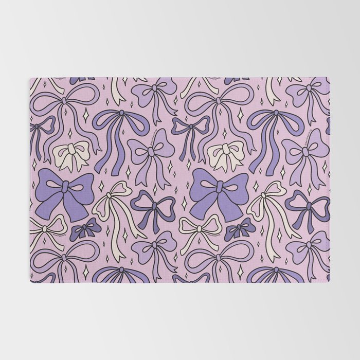 Purple Bow Print Rug Gallery Image 2
