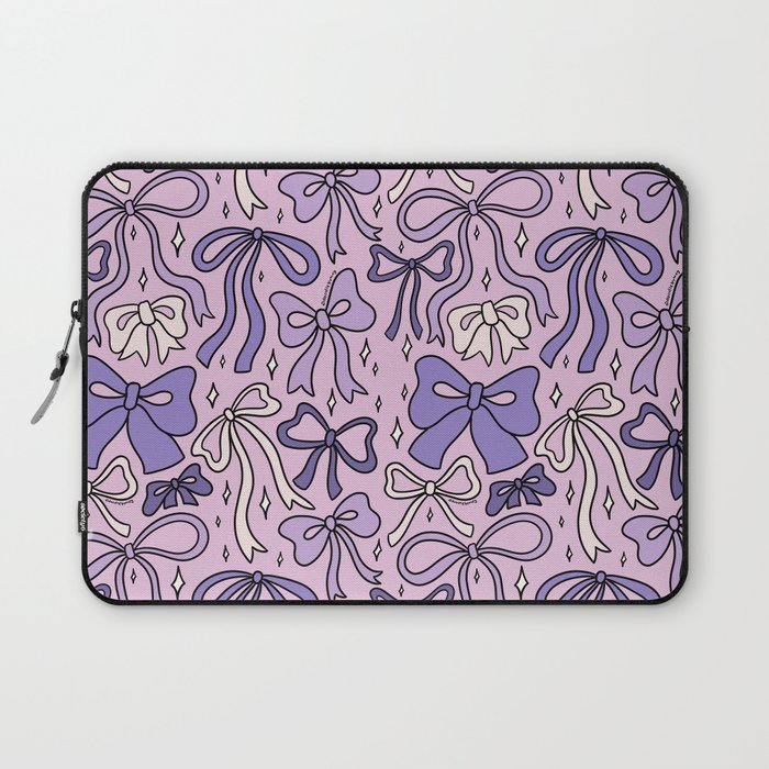 Purple Bow Print Laptop Sleeve Gallery Image 1