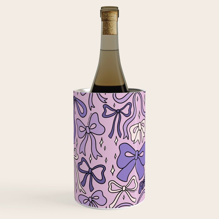 Purple Bow Print Wine Chiller Gallery Image 1