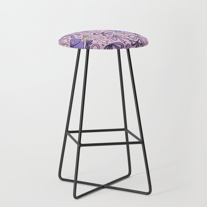 Purple Bow Print Stool Gallery Image 1