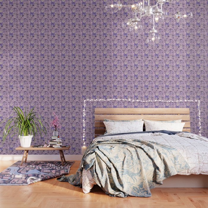 Purple Bow Print Wallpaper Gallery Image 1