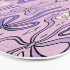 Purple Bow Print Bath Mat Gallery Image 3