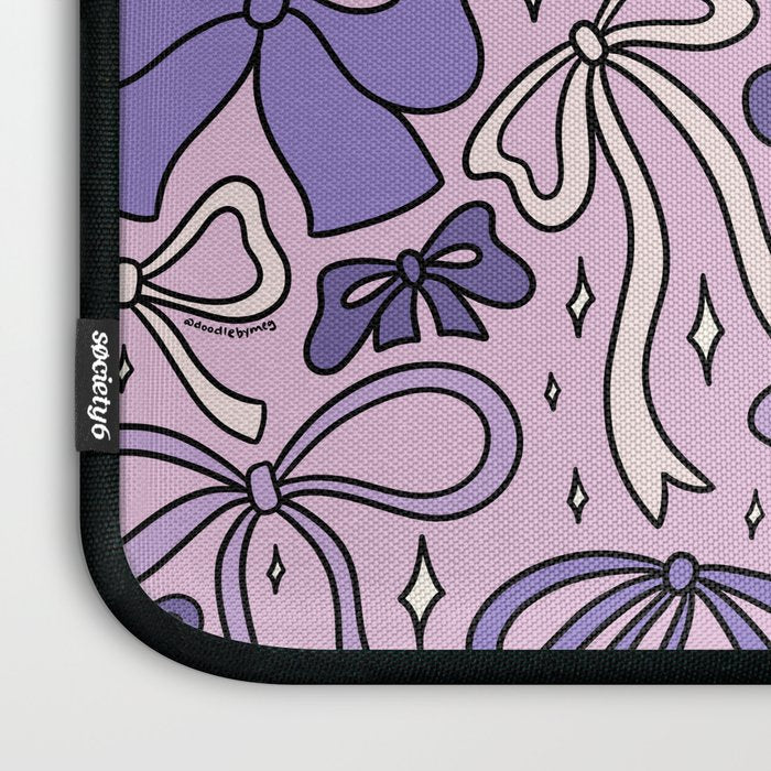 Purple Bow Print Laptop Sleeve Gallery Image 3