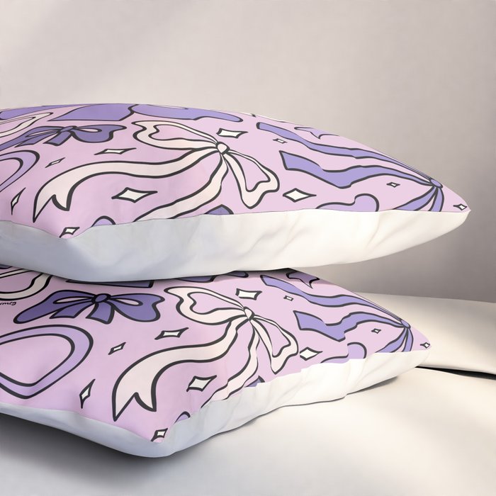 Purple Bow Print Pillow Sham Gallery Image 3