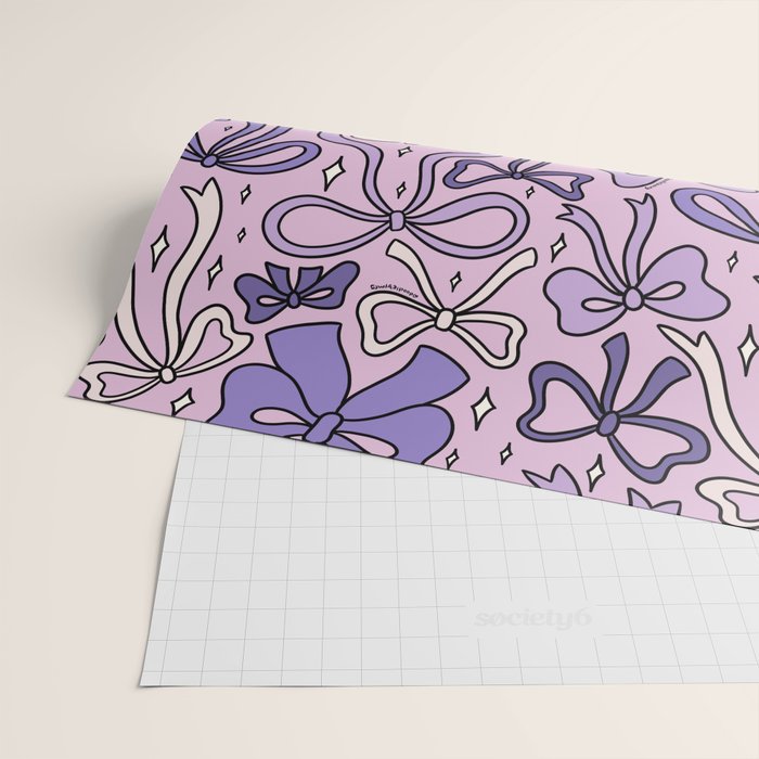 Purple Bow Print Wrapping Paper Gallery Image 2