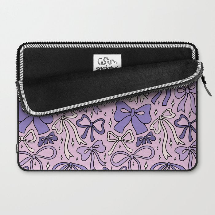 Purple Bow Print Laptop Sleeve Gallery Image 2
