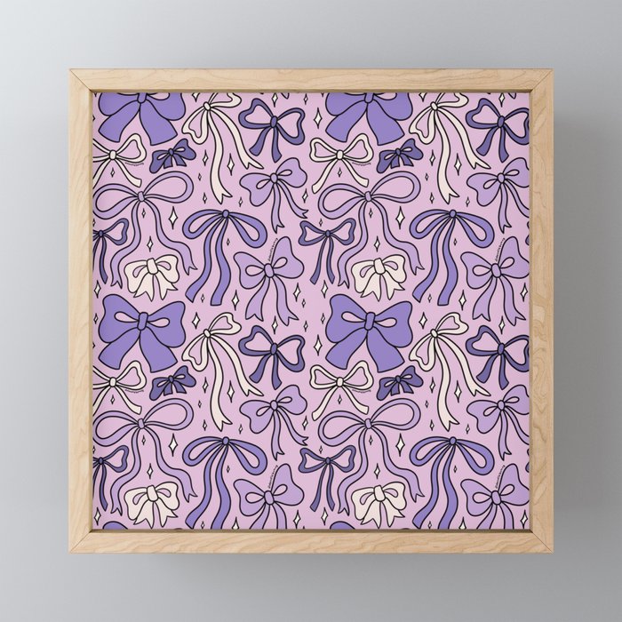 Purple Bow Print Mini Art Print Gallery Image 1