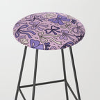 Purple Bow Print Stool Gallery Image 2