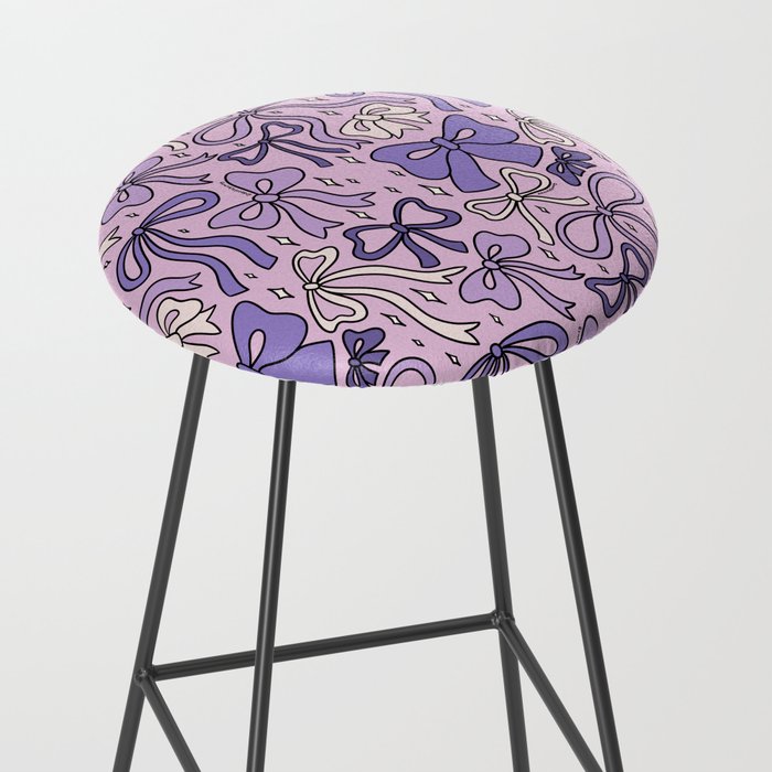 Purple Bow Print Stool Gallery Image 2