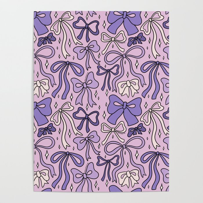 Purple Bow Print Poster Gallery Image 4