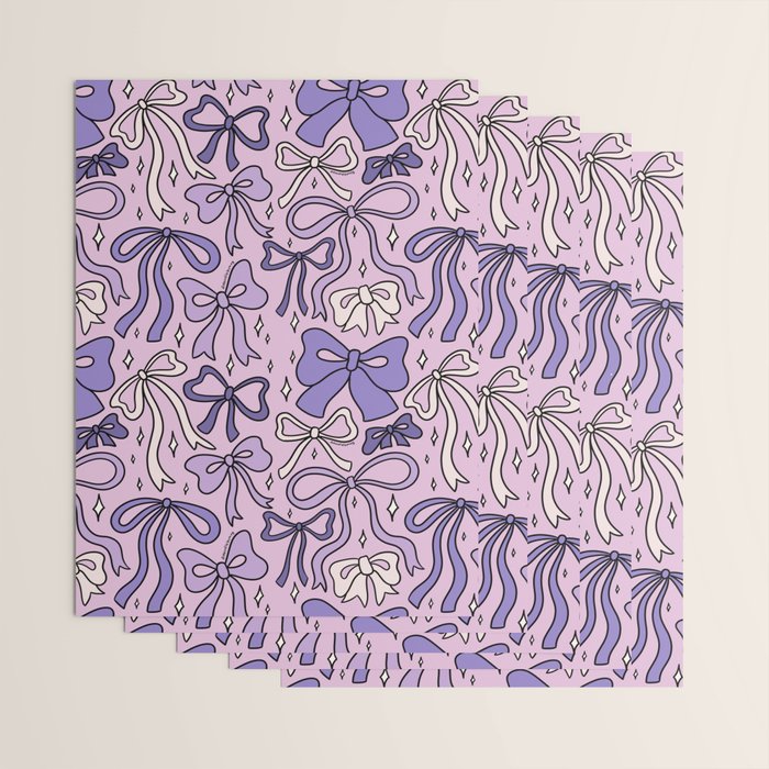 Purple Bow Print Wrapping Paper Gallery Image 3