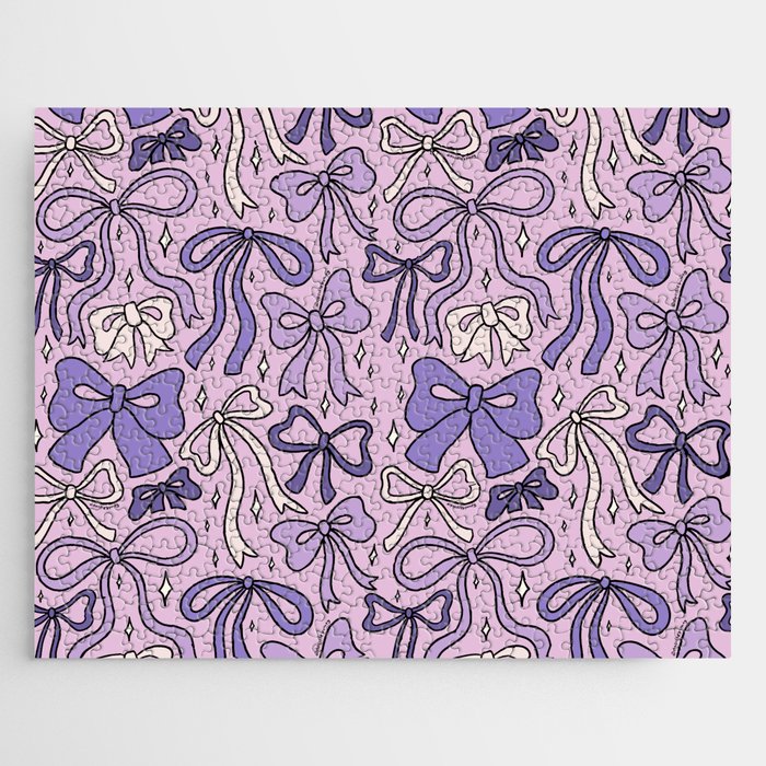Purple Bow Print Jigsaw Puzzle Gallery Image 1