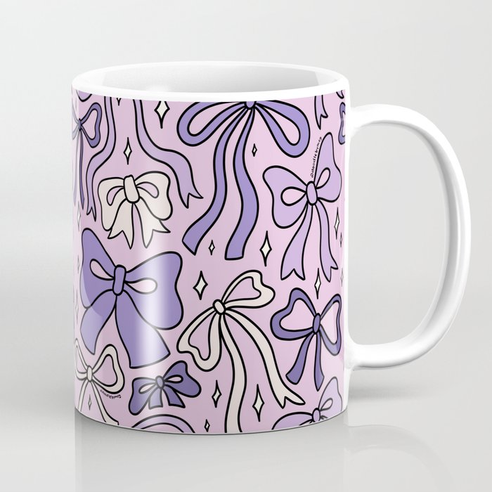 Purple Bow Print Coffee Mug Gallery Image 1