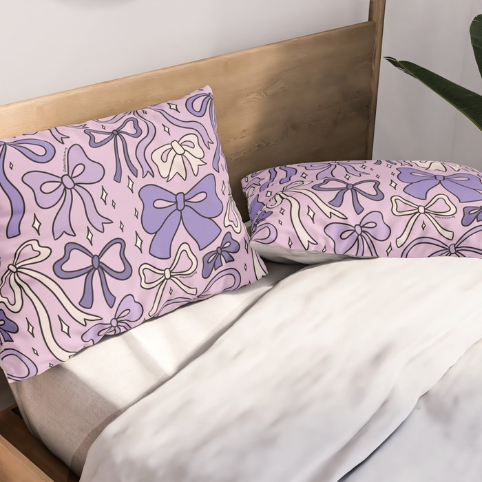 Purple Bow Print Pillow Sham Gallery Image 2