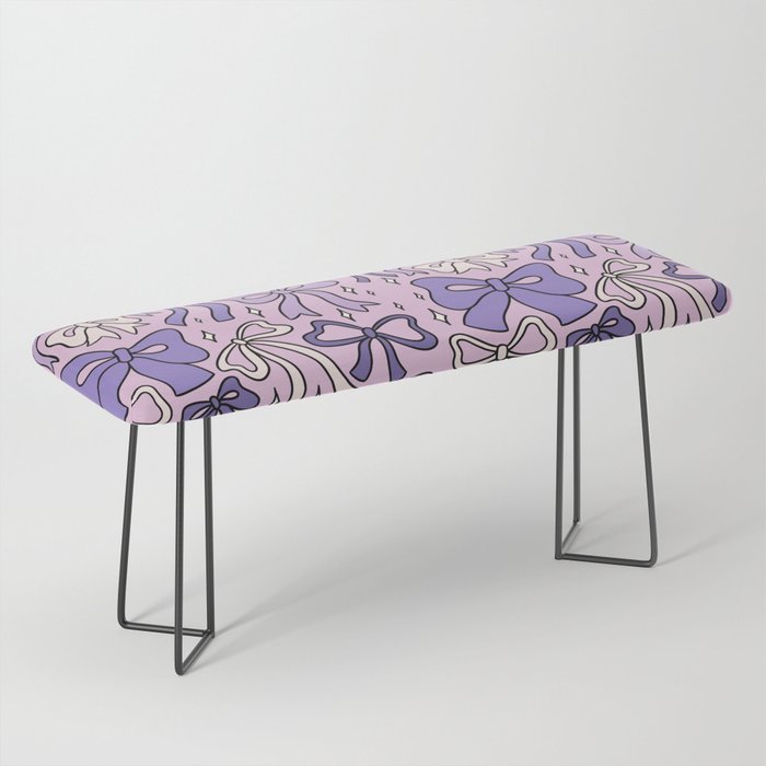 Purple Bow Print Bench Gallery Image 1