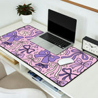Purple Bow Print Desk Mat Gallery Image 2