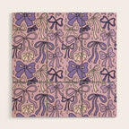 Purple Bow Print Wood Wall Art Gallery Image 1