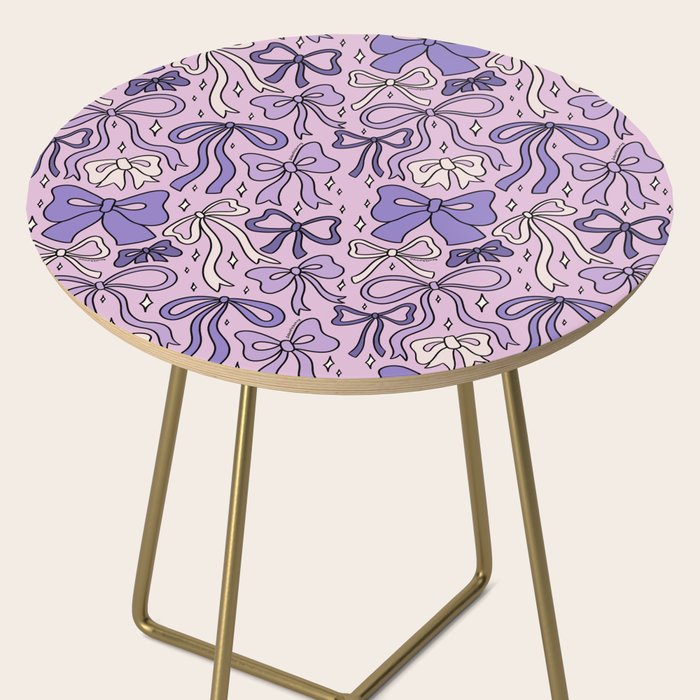 Purple Bow Print Side Table Gallery Image 2