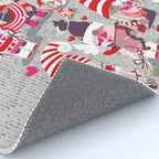 I gnome you more // grey background red and pink Valentine's Day gnomes and motifs Rug Gallery Image 4