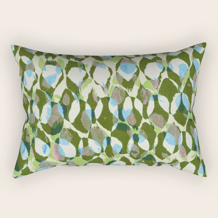 Pure Strokes #3 / Green & Blue Rectangular Pillow Gallery Image 2