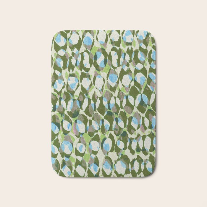 Pure Strokes #3 / Green & Blue Bath Mat Gallery Image 1