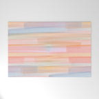 Abstract Watercolor Waves in Peach Sunrise Welcome Mat Gallery Image 1
