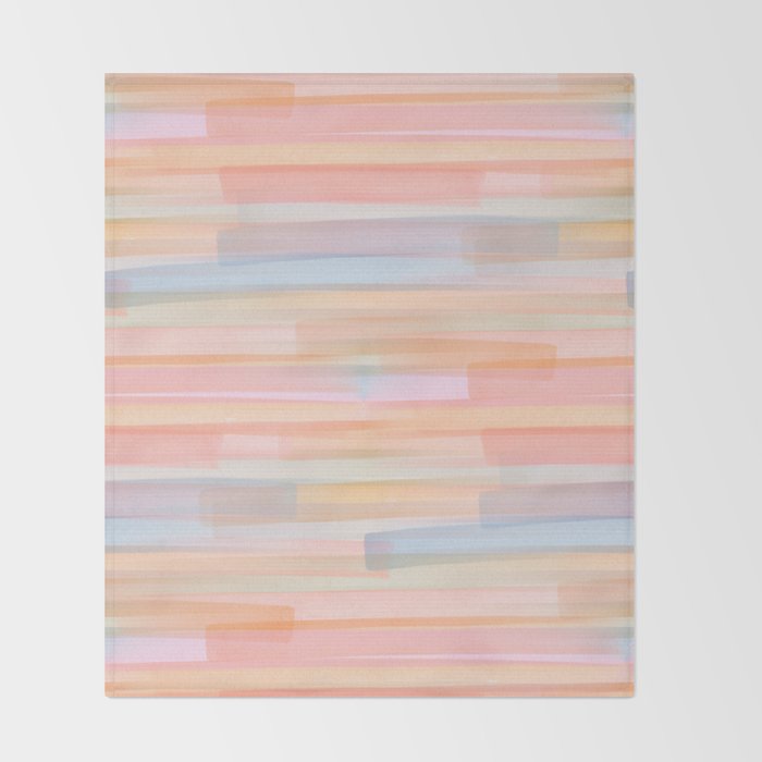 Abstract Watercolor Waves in Peach Sunrise Throw Blanket Gallery Image 2
