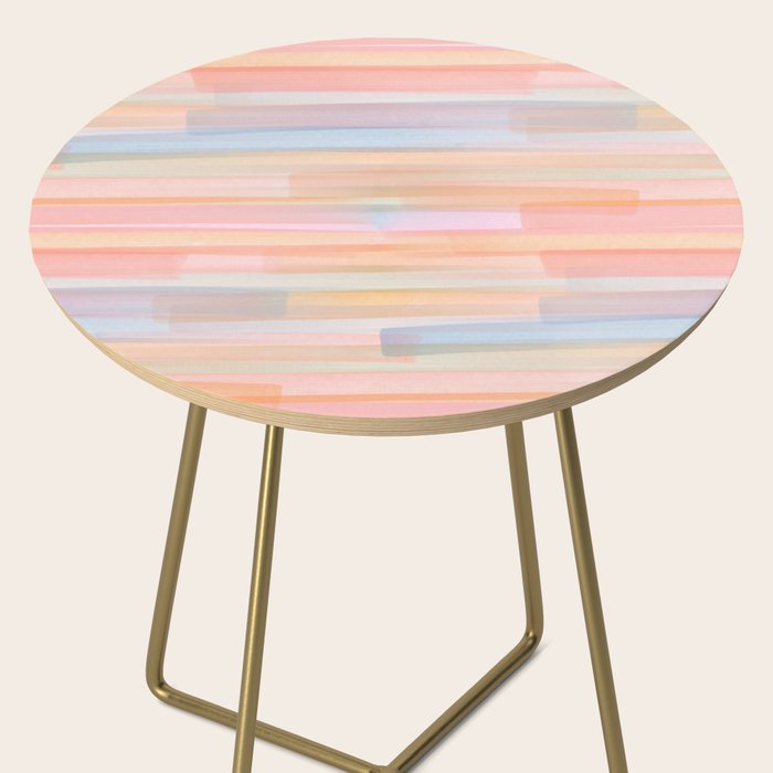 Abstract Watercolor Waves in Peach Sunrise Side Table Gallery Image 2