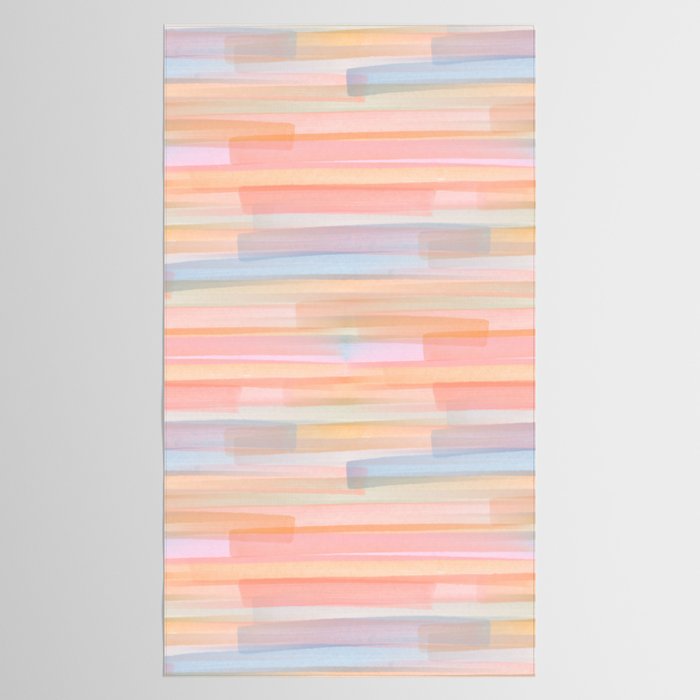 Abstract Watercolor Waves in Peach Sunrise Tablecloth Gallery Image 2