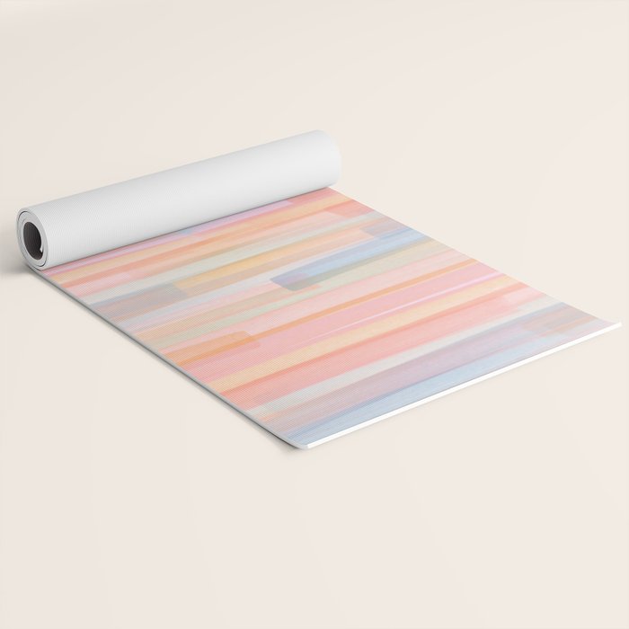 Abstract Watercolor Waves in Peach Sunrise Yoga Mat Gallery Image 2