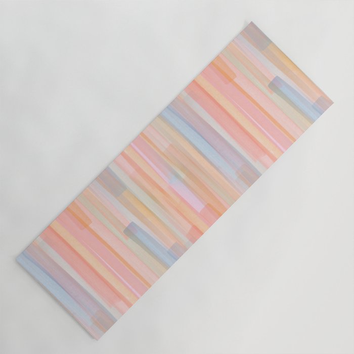 Abstract Watercolor Waves in Peach Sunrise Yoga Mat Gallery Image 1