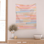 Abstract Watercolor Waves in Peach Sunrise Wall Tapestry Gallery Image 2