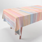 Abstract Watercolor Waves in Peach Sunrise Tablecloth Gallery Image 1