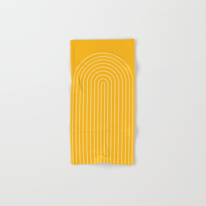 Minimal Arch IX Golden Yellow Modern Geometric Lines Bath Towel Gallery Image 1