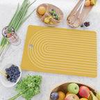 Minimal Arch IX Golden Yellow Modern Geometric Lines Cutting Board Gallery Image 2