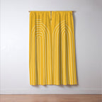 Minimal Arch IX Golden Yellow Modern Geometric Lines Window Curtain Gallery Image 3