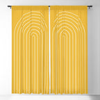Minimal Arch IX Golden Yellow Modern Geometric Lines Window Curtain Gallery Image 5