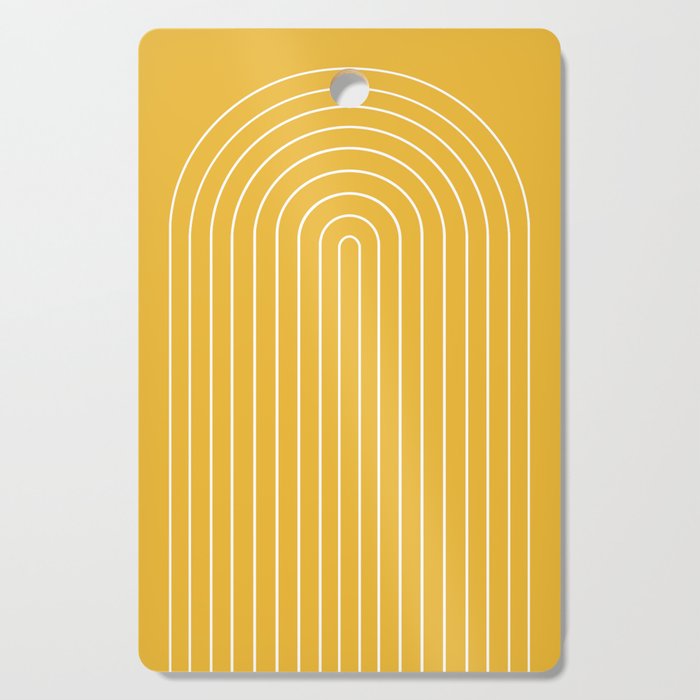 Minimal Arch IX Golden Yellow Modern Geometric Lines Cutting Board Gallery Image 1