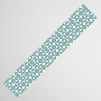 Mid Century Modern Geometric 04 Glass Blue Table Runner Gallery Image 3