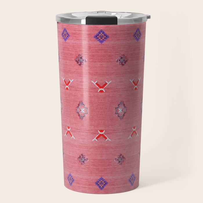 Lovely Pink Oriental Traditional Moroccan Handmade Printable Style  Travel Mug Gallery Image 1