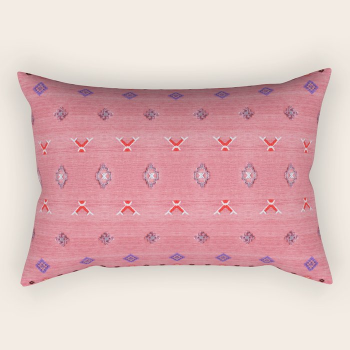 Lovely Pink Oriental Traditional Moroccan Handmade Printable Style  Rectangular Pillow Gallery Image 2
