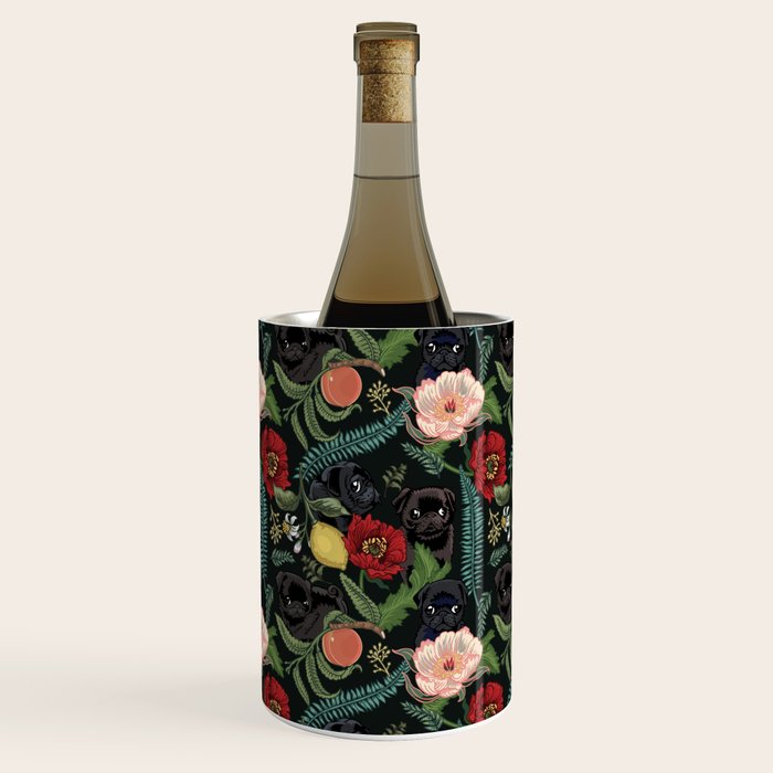 Botanical and Black Pugs Wine Chiller Gallery Image 1