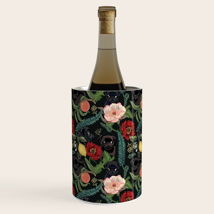 Botanical and Black Pugs Wine Chiller Gallery Image 2