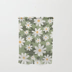 Flower Market London, Retro Daisies  Print, Green Ditsy Pattern Wall Hanging Gallery Image 1