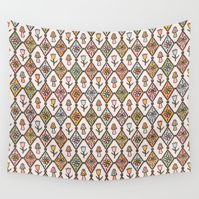 Spring Diamond Print Wall Tapestry Gallery Image 4
