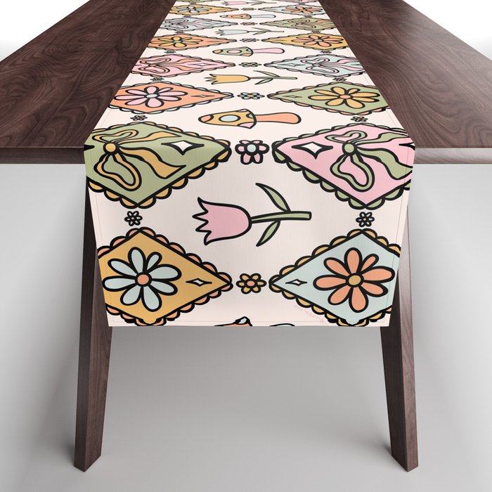 Spring Diamond Print Table Runner Gallery Image 1