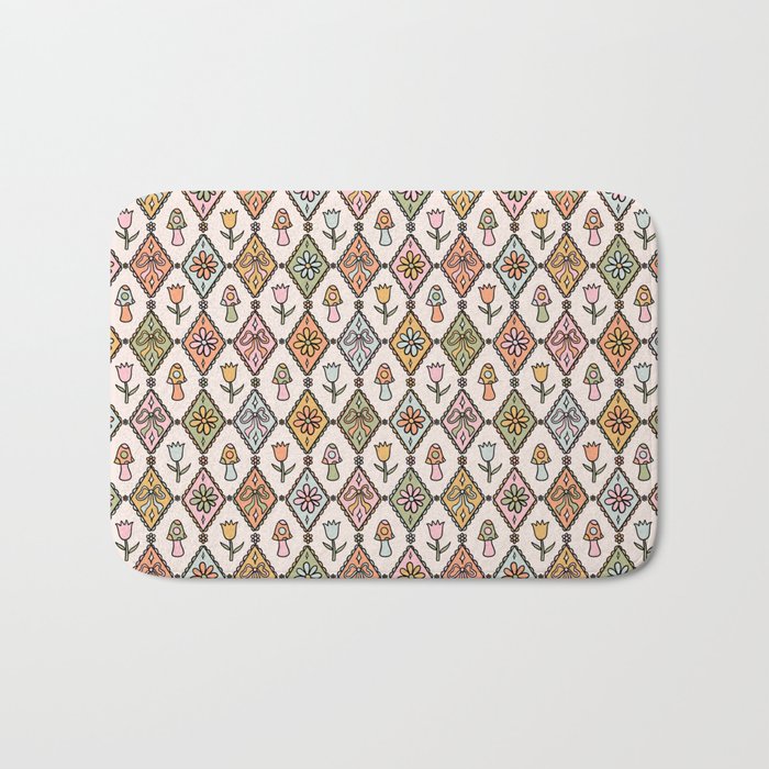 Spring Diamond Print Bath Mat Gallery Image 1