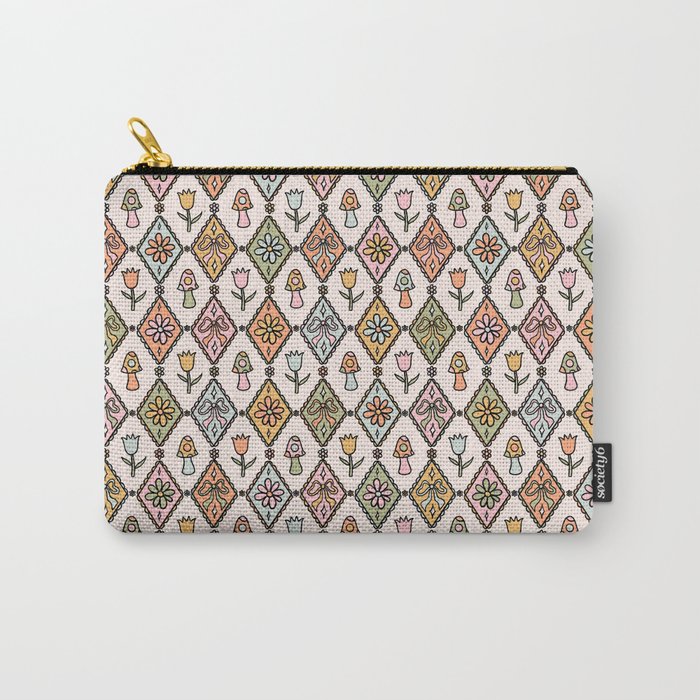 Spring Diamond Print Carry All Pouch Gallery Image 1