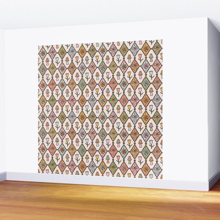 Spring Diamond Print Wall Mural Gallery Image 2