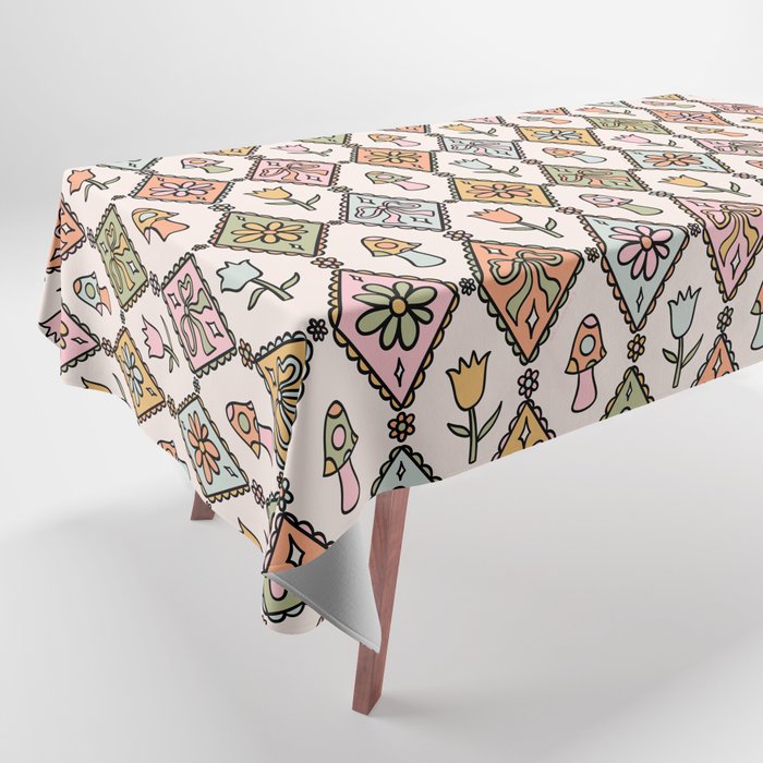 Spring Diamond Print Tablecloth Gallery Image 1